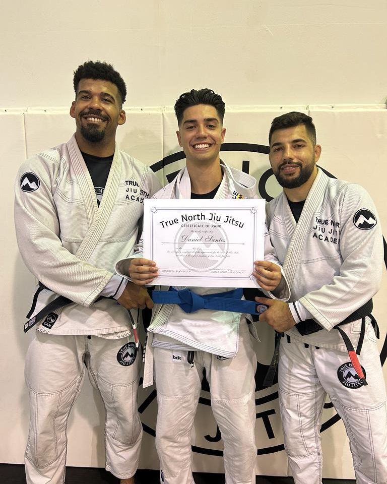 Daniel receiving his Brazilian Jiu-Jitsu blue belt